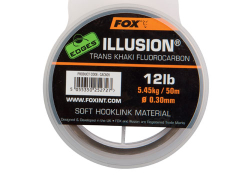 Fluorocarbonov vlasec Fox Illusion Soft Hooklink Trans Khaki